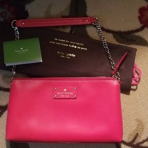 Kate Spade Byrd Wellesley small, glossy red leather shoulder bag